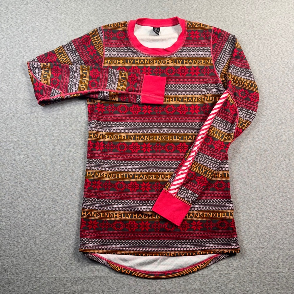 Helly Hansen Shirt Womens M Fair Isle Snowflake Long Sleeve Thermal‎ Top